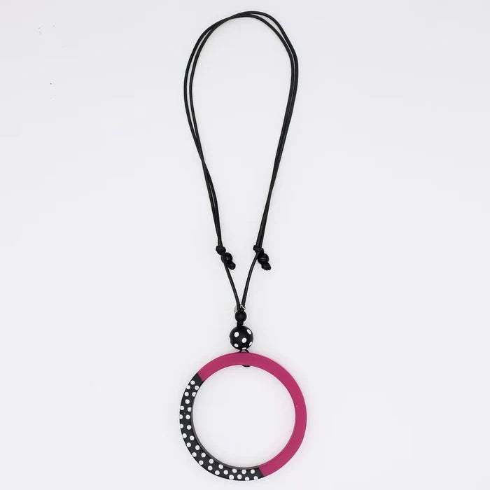 LS25N35 Sylca Fuchsia Inez Pendant Necklace
