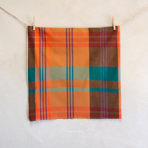 Tangerine and teal plaid from Lumiere by Fableism Supply Co. available at globalfibershop.com.