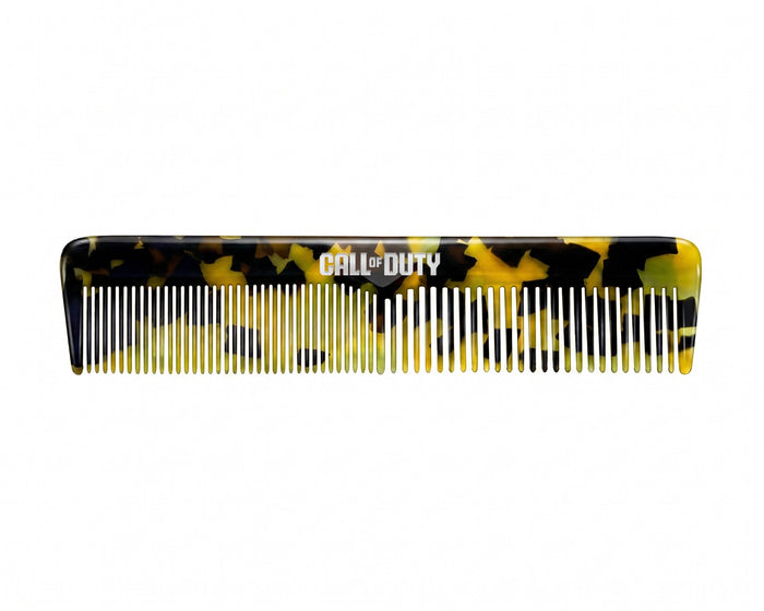 Close up of the Acetate Suavecito X Call of Duty Comb
