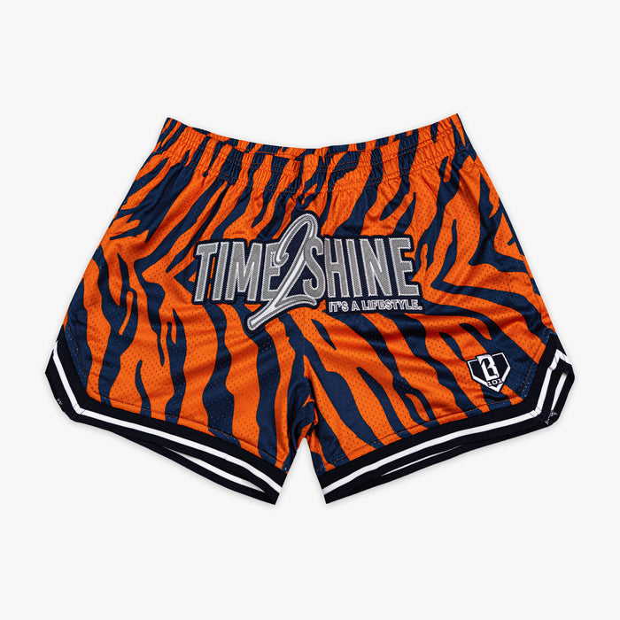 Orange Max Clark Tiger Court youth shorts — front view