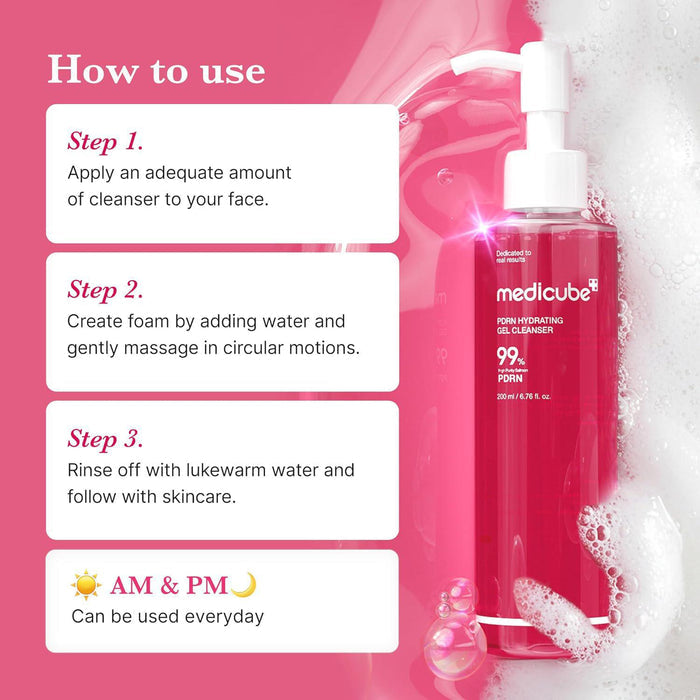 Medicube PDRN Pink Gel to Foam Cleanser 200 mL