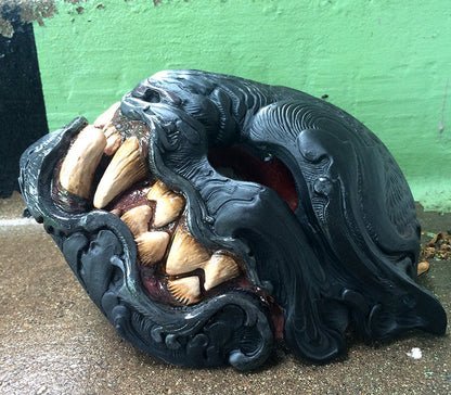 MELANISTIC LEOPARD- HAND PAINTED, READY TO WEAR MASK