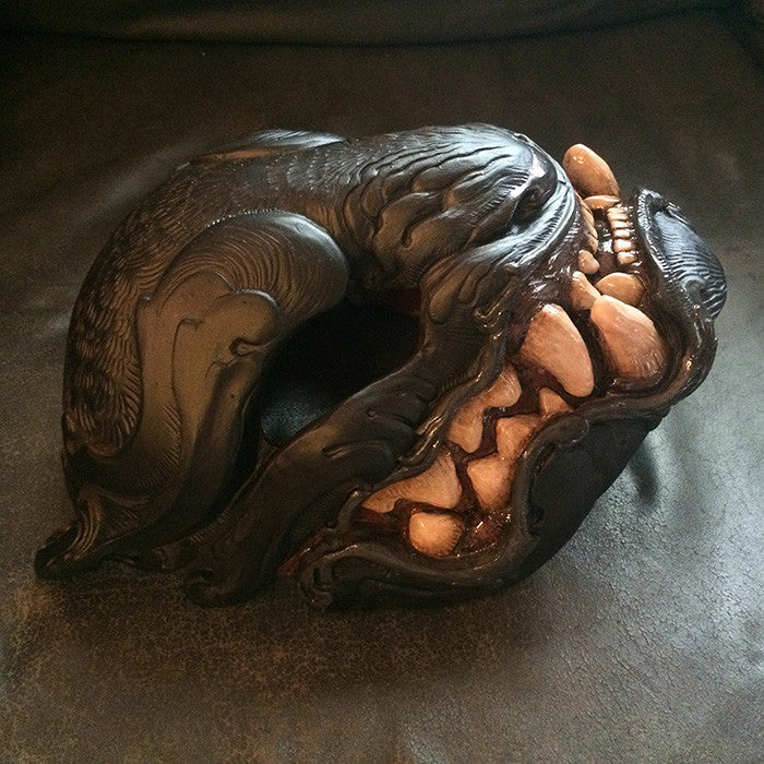 MELANISTIC LEOPARD- HAND PAINTED, READY TO WEAR MASK