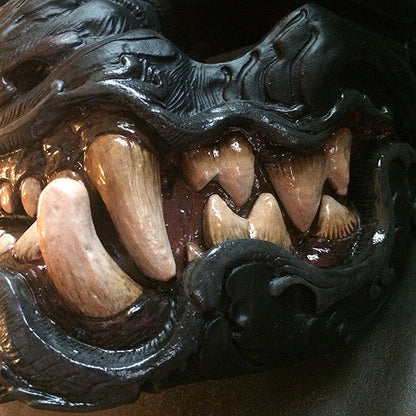 MELANISTIC LEOPARD- HAND PAINTED, READY TO WEAR MASK