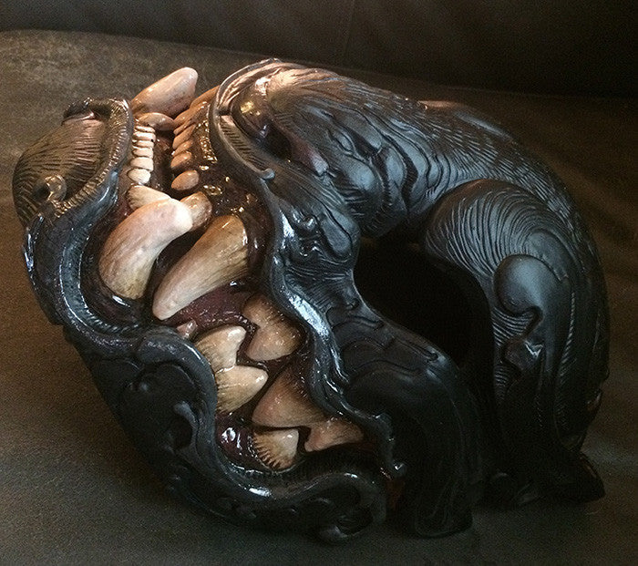 MELANISTIC LEOPARD- HAND PAINTED, READY TO WEAR MASK