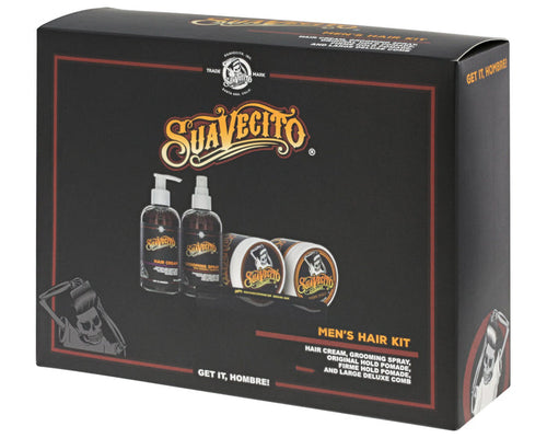 OG Hold & Firme Hold Pomades, Grooming Spray, Hair Cream, & Large Delux Comb inside a box