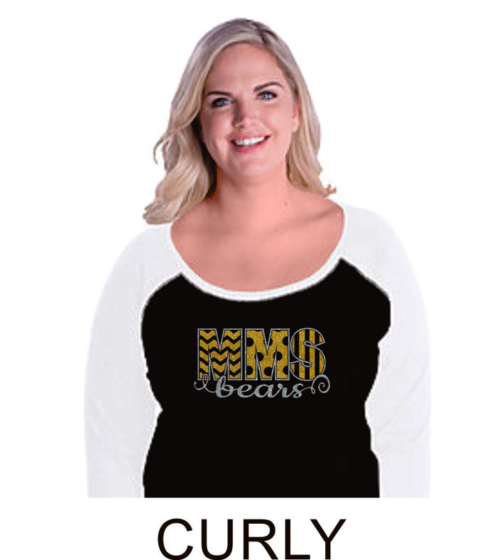 Mesa MS Curvy Ladies Raglan- 3 Designs- Matte or Glitter