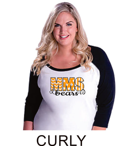 Mesa MS Curvy Ladies Raglan- 3 Designs- Matte or Glitter
