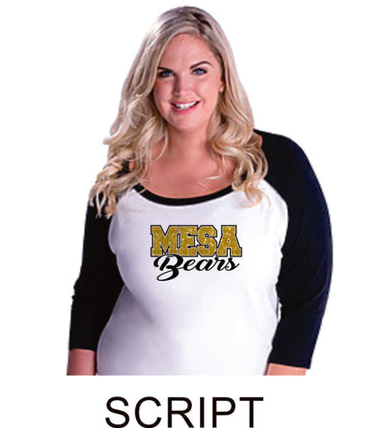 Mesa MS Curvy Ladies Raglan- 3 Designs- Matte or Glitter