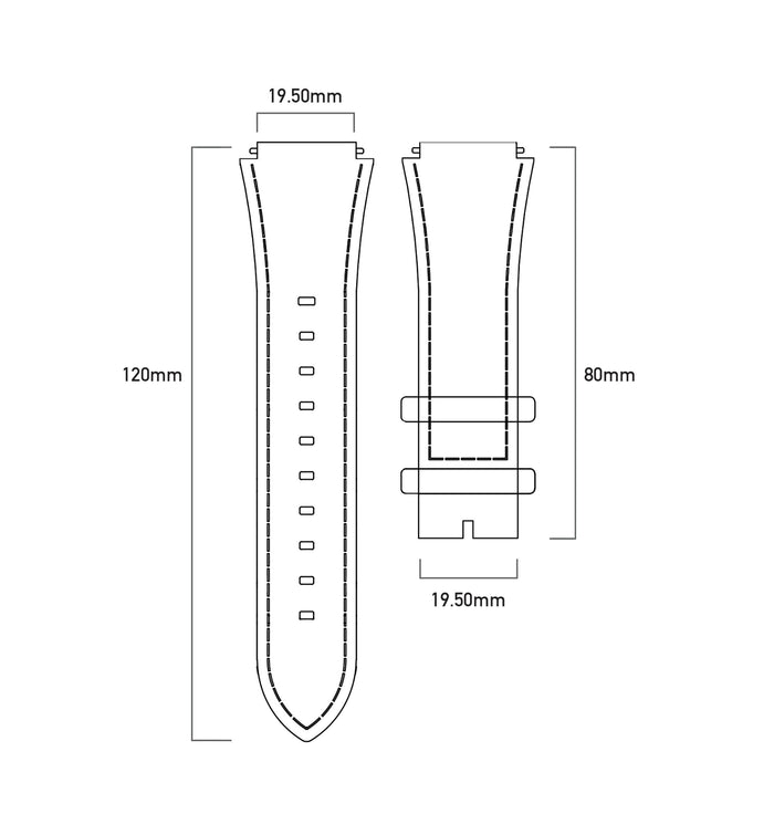 Metric Leather Strap in Black 19.50mm