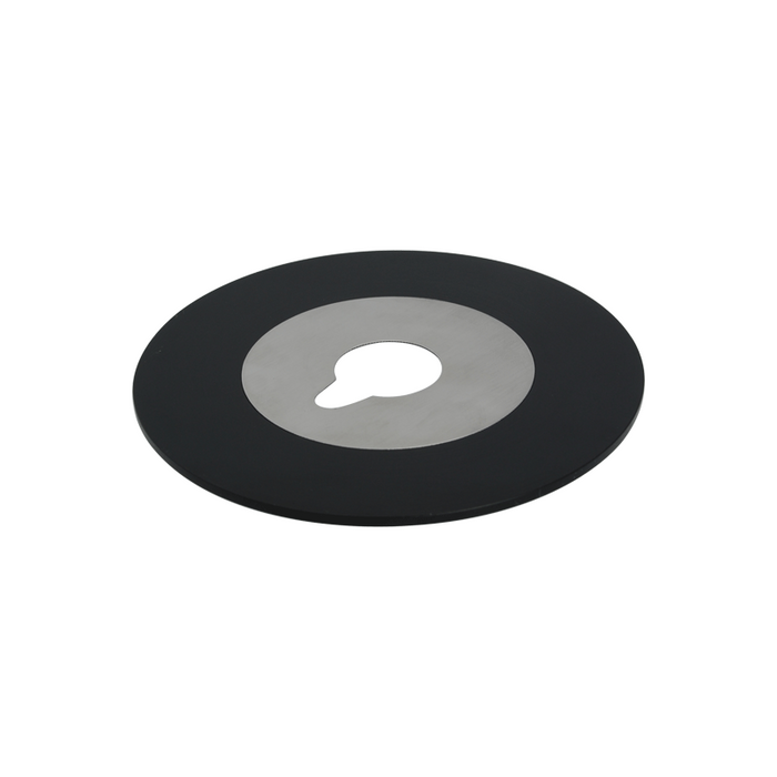 Microscope Stage Insert Plate, Metal Dia. 110mm for Inverted Compound Fluorescence Microscopes, SKU BM03035251, three quarter front view