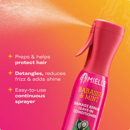 Mielle Babassu & Mint Damage Repair Leave In Conditioner Spray 6.7oz/ 198ml
