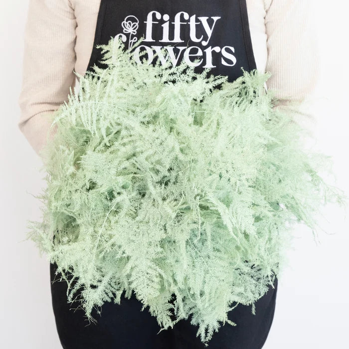 Mint Green Enhanced Plumosa Fern Greenery Apron - Image