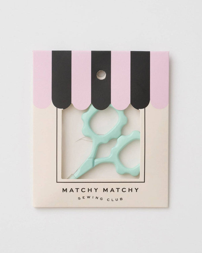 Mint Scallop Handle Embroidery Scissors