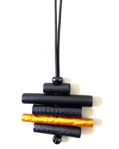 MK Adjustable Pendant with Five Stacked Aluminum Tubes
