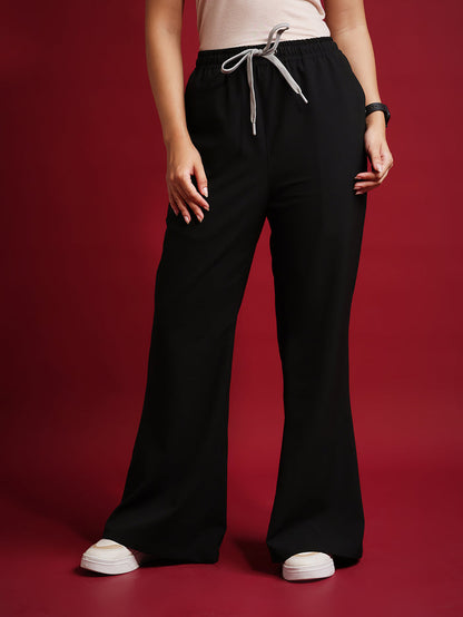Monarch 4way Stretchable (Black) With Flared Pant Set
