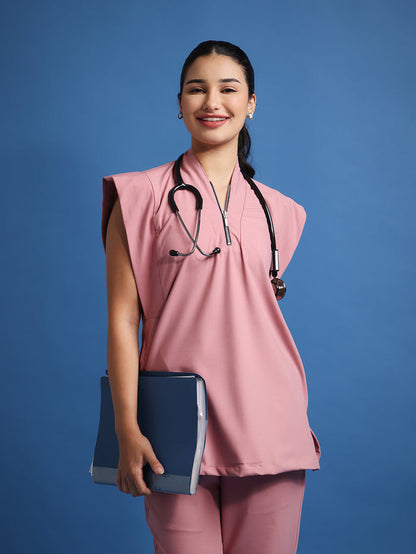 Monarch 4way Stretchable (Dusty Pink) With Flared Pant Set