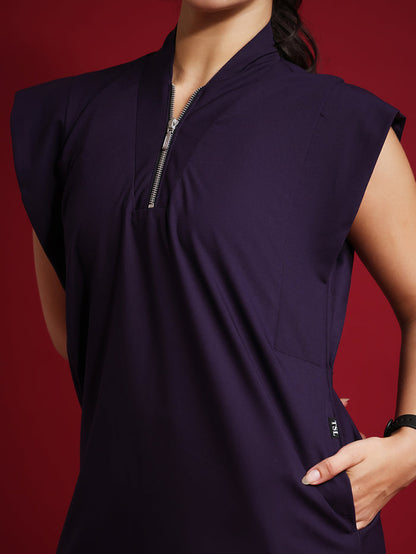 Monarch 4way Stretchable (Violet) With Flared Pant Set