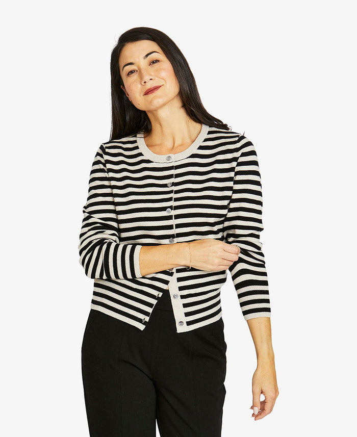 Mono Stripe Cardigan