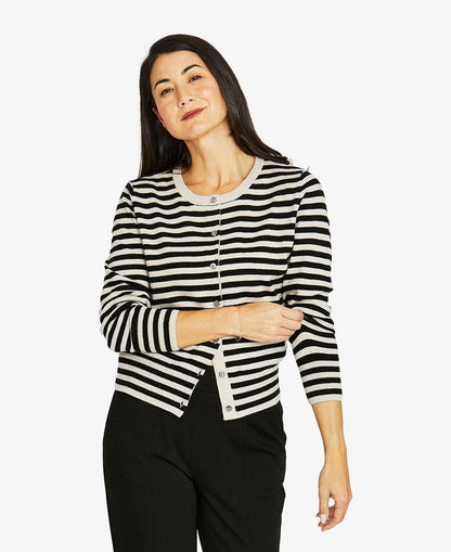 Mono Stripe Cardigan