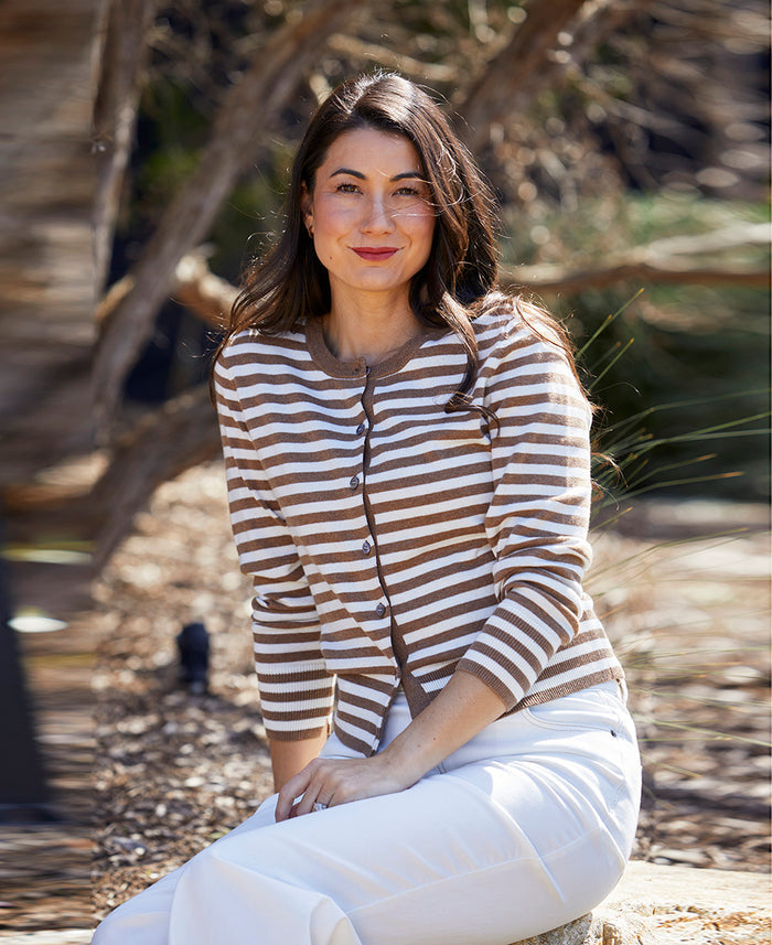 Mono Stripe Cardigan