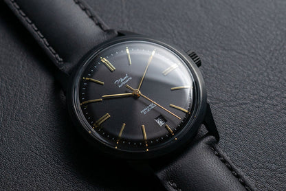diy watch club - black mosel with gold hands - miyota movement