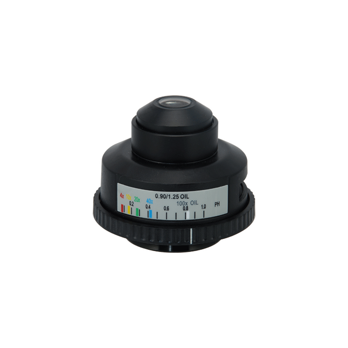 N.A 1.25 4-100X Microscope Abbe Condenser, SKU BM03015341, three quarter front view