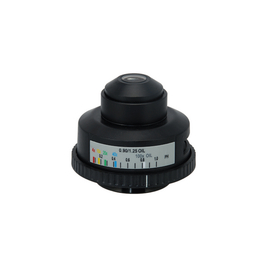 N.A 1.25 4-100X Microscope Abbe Condenser, SKU BM03015341, three quarter front view