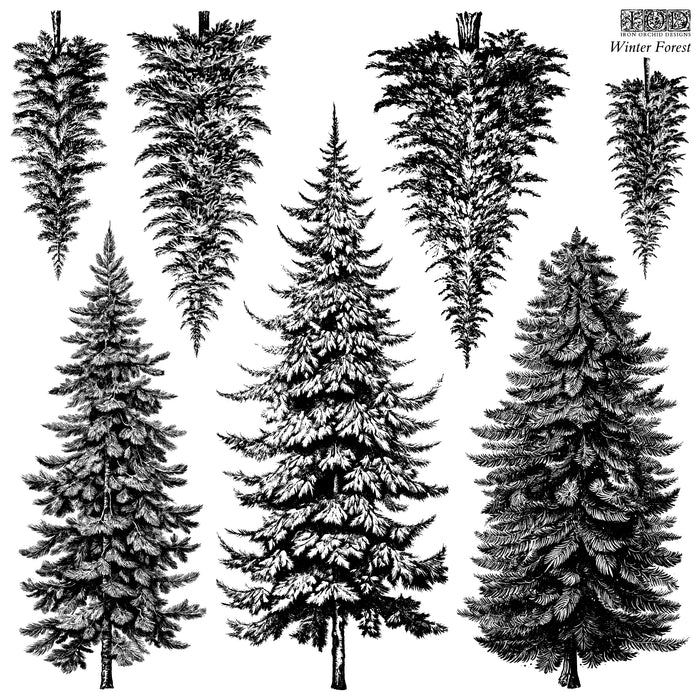NEW! Winter Forest 12x12 IOD Stamp™