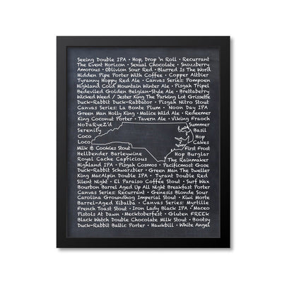 North Carolina Beer Map Art Print