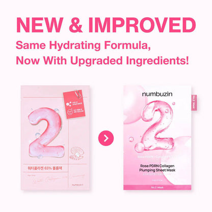 Numbuzin No.2 Overnight Rose PDRN Overnight Collagen Mask 4 pcs