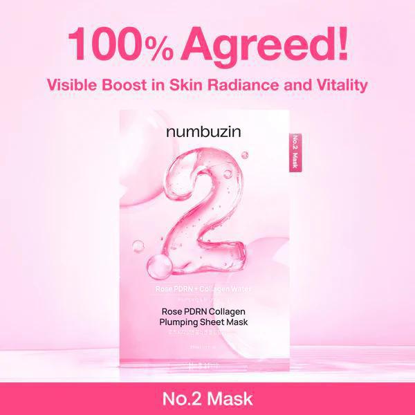 Numbuzin No.2 Overnight Rose PDRN Overnight Collagen Mask 4 pcs