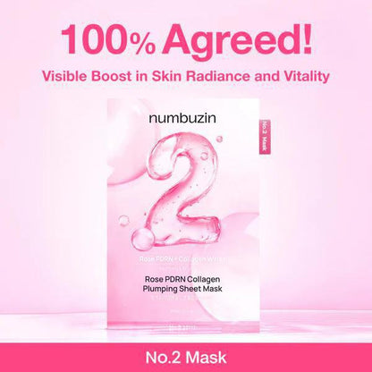 Numbuzin No.2 Overnight Rose PDRN Overnight Collagen Mask 4 pcs