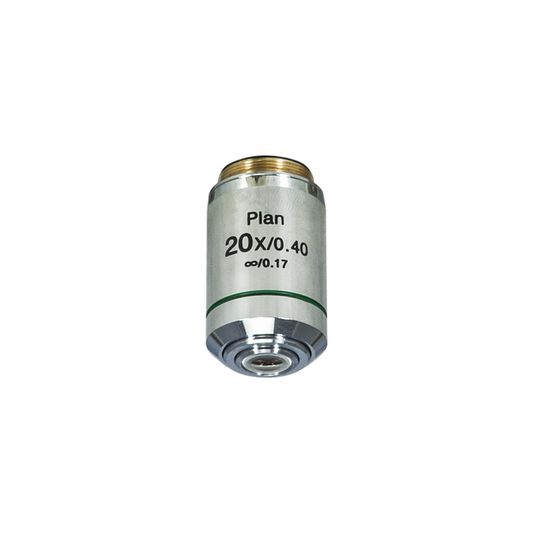 Objective Working Distance 6.4mm 20X Infinity Plan Achromatic Objective, SKU BM13013431, three quarter front view