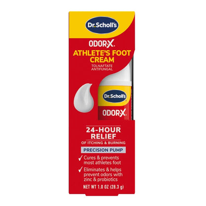 Athlete's Foot antifungal cream box, Dr. Scholl's 24-hour treatment