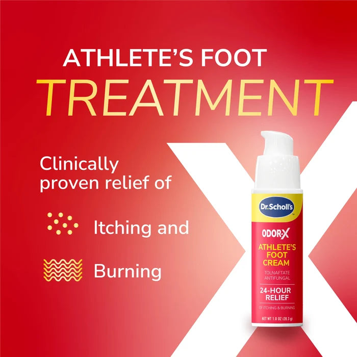 Athlete's Foot antifungal cream bottle with pump