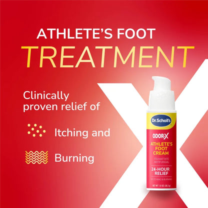 Athlete's Foot antifungal cream bottle with pump