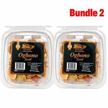 Ogbono Seeds in branded packaging, authentic African bush mango seeds used as a natural soup thickener, ideal for preparing rich, flavorful Nigerian ogbono soup and traditional West African dishes.