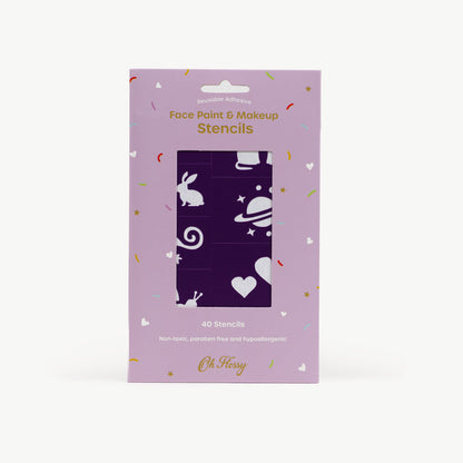 Oh Flossy Reusable Adhesive Face Paint & Makeup Stencils - Purple