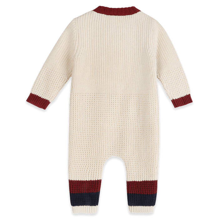 Organic Cotton Oliver Chunky Knit Baby Jumpsuit, Back