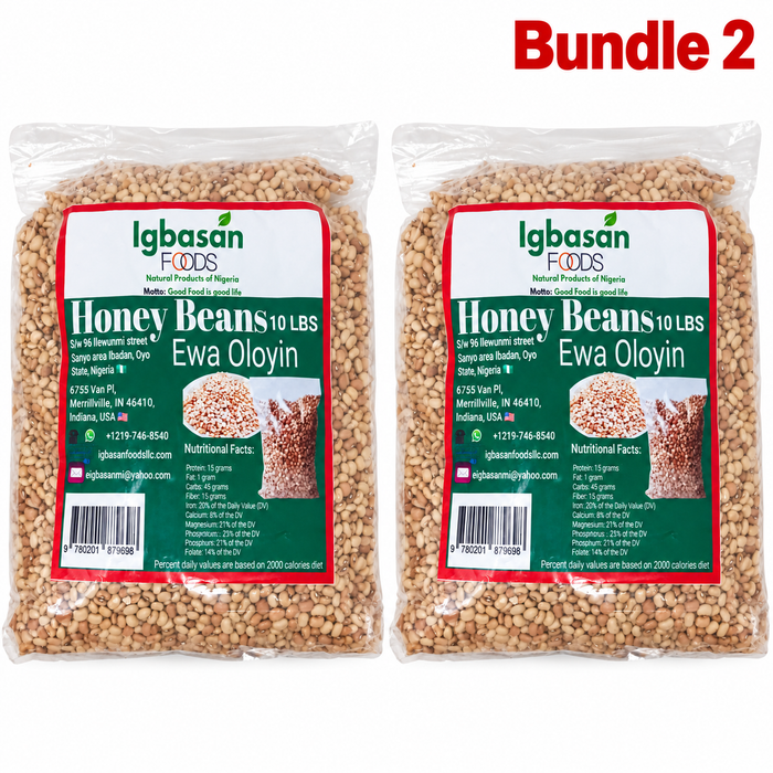 Oloyin Beans by Igbansan Foods, authentic Nigerian honey beans with a naturally creamy texture and mildly sweet flavor, ideal for traditional bean porridge, akara, moi moi, and everyday meals.