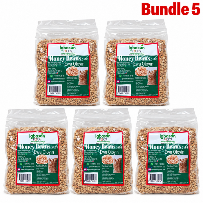 Oloyin Beans by Igbansan Foods, authentic Nigerian honey beans with a naturally creamy texture and mildly sweet flavor, ideal for traditional bean porridge, akara, moi moi, and everyday meals.