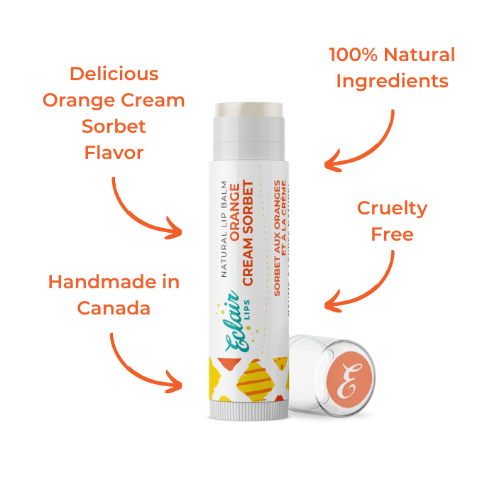 Eclair Orange Cream Sorbet Lip Balm - 100% Natural, Cruelty-Free