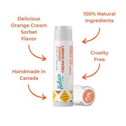 Eclair Orange Cream Sorbet Lip Balm - 100% Natural, Cruelty-Free