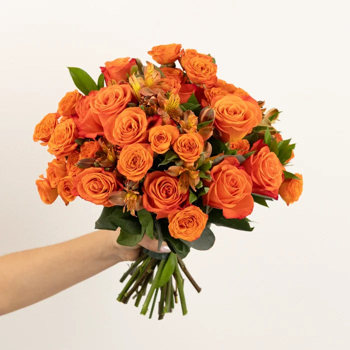 Orange Crush Flower Bouquet Close Up - Image