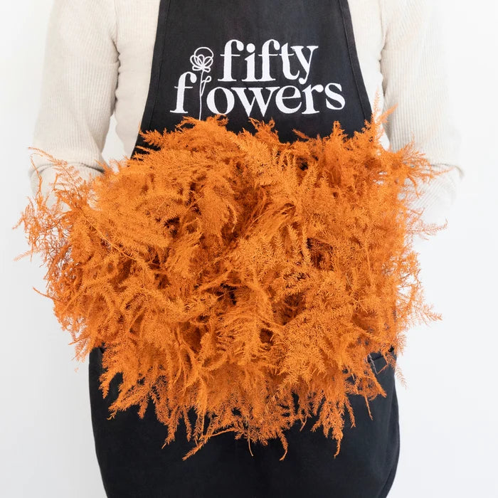 Orange Enhanced Plumosa Fern Greenery Apron - Image
