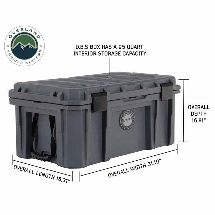 Overland Vehicle Systems D.B.S. Dark Grey 95 QT Dry Box W/Drain & Bottle Opener