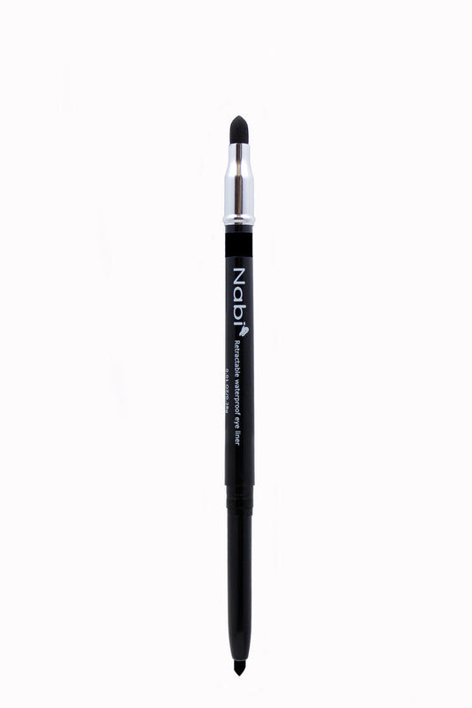 PE01 - Retractable Auto Eye Pencil with Sponge Black