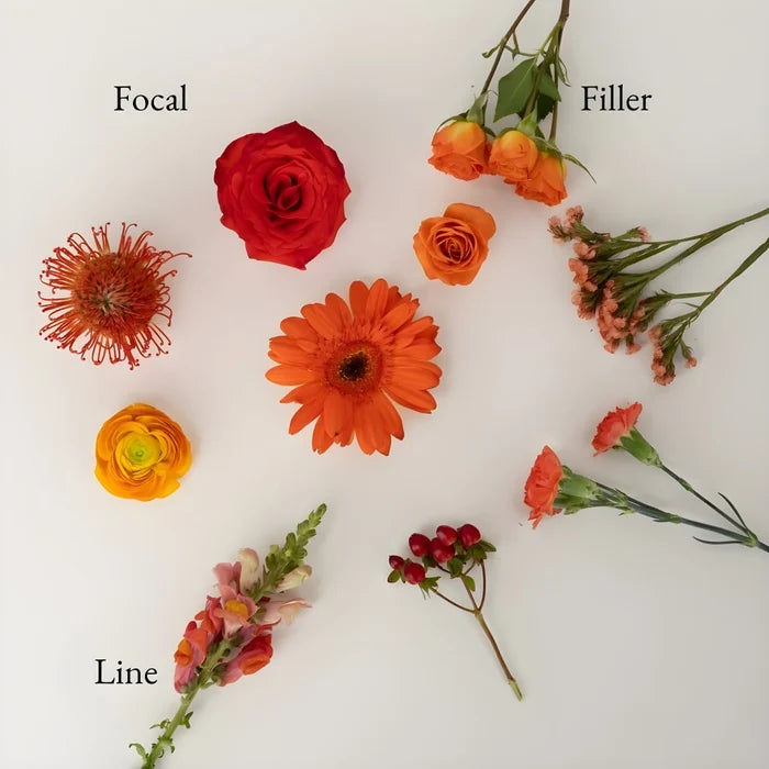 Persimmon Orange Bouquet Bar Flower Kit Stem - Image
