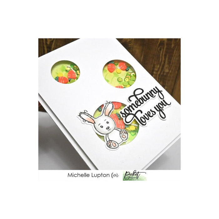 Picket Fence - Sequin Mix & Embellishments - Carrot Patch. Available at Embellish Away located in Bowmanville Ontario Canada. Card design by Michelle Lupton